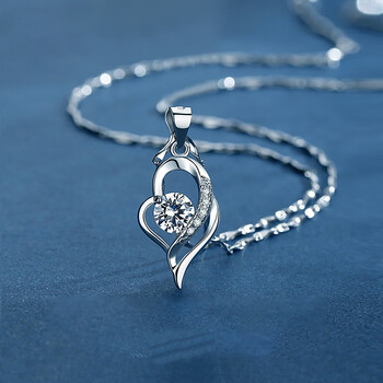 【范富珠宝】正品pt999铂金项链女白金锁骨链爱心钻石吊坠送女友生日