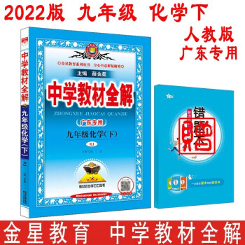 免邮2022版中学教材全解 九年级化学下 人教版广东专用 9年级初三下册 薛金星主编 初中同步辅导