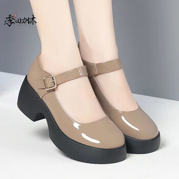 季回力休亮皮玛丽珍小皮鞋女配裙子法式日系学院风小个子内增高厚底jk