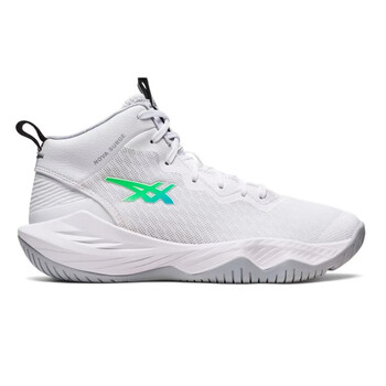 亚瑟士asics款青少年实战篮球鞋缓震耐磨novasurgegs童鞋白蓝色1064a0