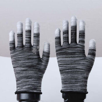 橡胶手套劳保耐磨花色涂掌带胶手套薄款pu尼龙防晒手套女工作干活涂指