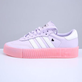 adidas阿迪达斯2020新款sambarose三叶草系列女子经典松糕底增高运动