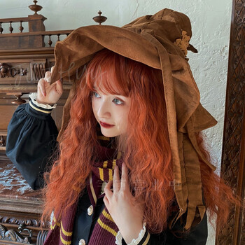 卷泡面卷魔女万圣节脏橘赫敏cos假发lolita需一周红棕编发款a不可退