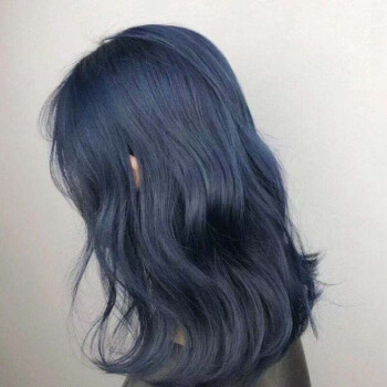 蓝黑色(送褪色粉)染过头发拍