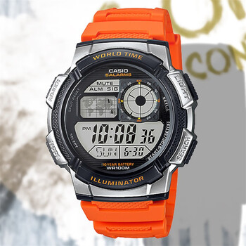 卡西欧(casio)电子表复古表运动防水潮流休闲多功能持久电ae-1400whd