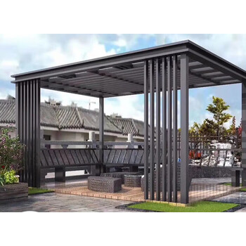 式铝合金凉亭四角平顶亭子廊架葡萄架户外庭院别墅休闲亭【图片 价格