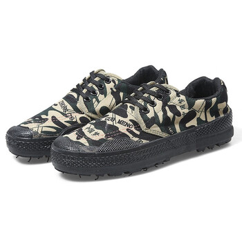 解放鞋男迷彩鞋帆布胶鞋民工工地干活劳保鞋防滑透气户外徒步鞋 林地