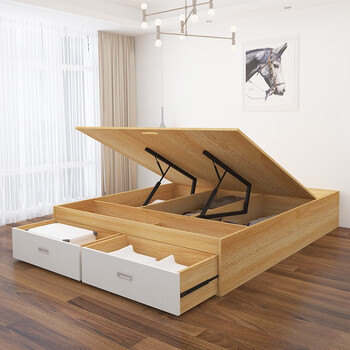 平子集榻榻米床箱高箱储物气压床小户型现代简约北欧抽屉床单双人大婚