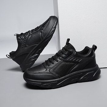 娇茗雅黑色男鞋大码46秋春季皮面防水47上班工作48厨师厨房运动鞋男款