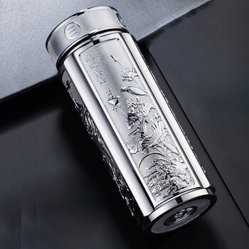 言易生日礼物免费刻字高档银杯子999纯银保健杯足银内胆银水杯银茶杯