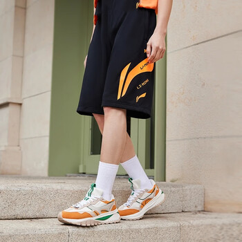 李宁男士短裤2023夏季新款运动休闲宽松男子短款五分卫裤akst647黑色