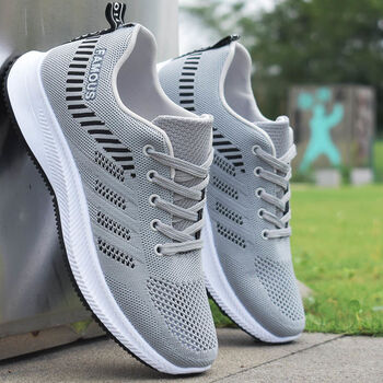 夏季镂空飞织男鞋韩版潮流男士运动鞋男学生透气防臭百搭休闲网鞋211