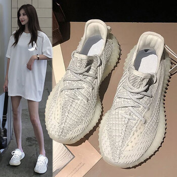 hktw椰子鞋女350真爆满天星秋冬新款透气情侣跑步运动鞋ins潮女生鞋子