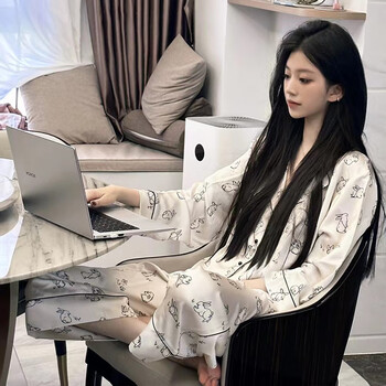 莫拉爱慕甜心轻奢欧式高定睡衣女冰丝春秋长袖套装潮牌小红书家居服女