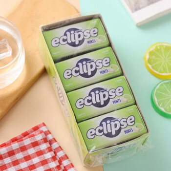 五一劳动节 香港eclipse易极薄荷糖口香糖糖果糖清新口气 青柠檬味【8