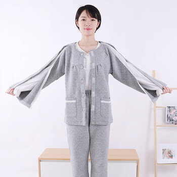 病号服易穿易脱的护理服秋冬男拉链全开手臂 腿部裤子 术后卧床瘫痪