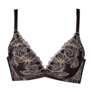triumph/黛安芬性感刺绣蕾丝内衣创新水袋杯小胸聚拢文胸16-8371 黑色