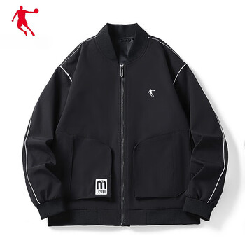 乔丹2023新款冬男士港风卫衣ims圆领宽松夹克外套恤潮男连帽棒球服
