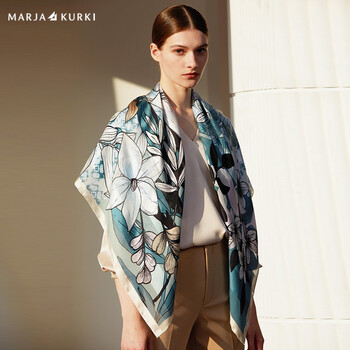 玛丽亚古琦marjakurki真丝丝巾女士大方巾加大高档桑蚕丝围巾丝绸礼物