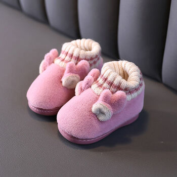 儿童棉鞋婴幼儿宝宝可爱卡通加绒保暖棉拖鞋高帮防滑12岁3毛拖冬淡