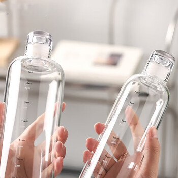 玻璃杯高颜值咖啡饮料果汁杯子便携大容量透明水杯时间刻度杯500ml