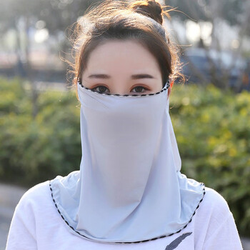 樱之兔护脖子防晒护颈面纱帽子面罩一体女全脸夏天冰丝口罩遮脸面部