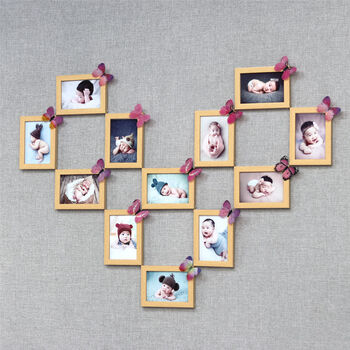 创森小米客厅照片墙心形房间布置免打孔挂墙7寸相框卧室装饰相片洗