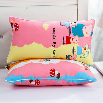 q宝亲肤儿童枕头纯棉枕套婴儿宝宝小枕头幼儿园枕头午睡卡通可爱枕头