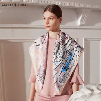 玛丽亚古琦marjakurki真丝丝巾女士大方巾高档桑蚕丝围巾丝绸礼物