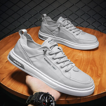 以纯(yishion)官方旗舰店官网男鞋2023新款板鞋皮面男士休闲运动鞋子