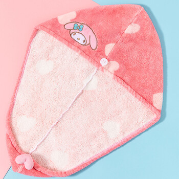 名创·优品干发巾毛巾卡通立体新款美乐蒂强吸水速干加厚浴帽包头巾