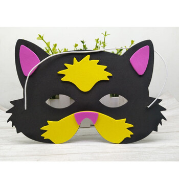 头饰头套舞会晚会装扮节日幼儿园cosplay道具男女孩游戏面具礼物 黑猫