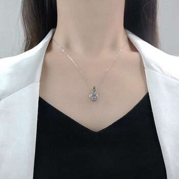 若朵银莫桑石项链女颈戴时尚水滴形吊坠网红精致超闪配饰送送女友礼物