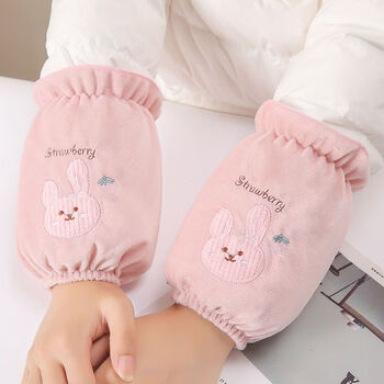 河帅袖套女秋冬成人工作办公耐脏短款套袖可爱儿童学生羽绒服防污护袖