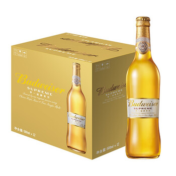 百威 Budweiser 金尊啤酒500ml 12瓶大瓶整箱装supreme
