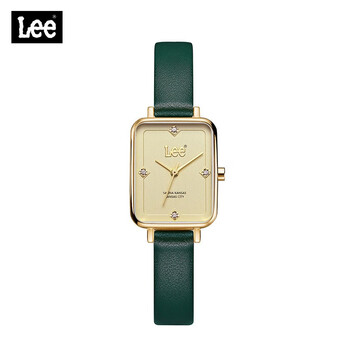 lee 手表女时尚防水石英女士手表方形小绿表 lef-f217ardr-2r