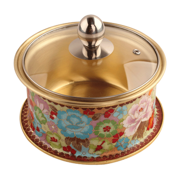 良亲宝兜景泰蓝铜火锅火锅专用锅单人小火锅小铜锅电磁炉商用小型一人