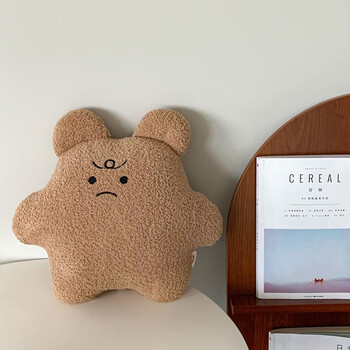 迪士尼disney生气暴躁熊熊7e卡通小熊抱枕被子两用靠垫汽车办公室珊瑚