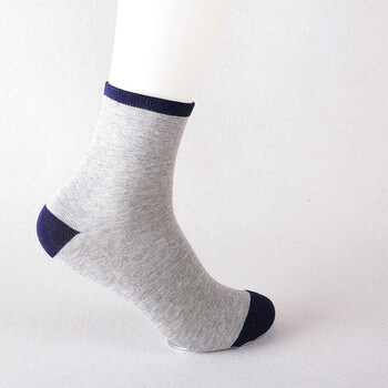 5双男袜子休闲春夏季纯棉男袜吸汗中筒袜纯色 短袜男袜 浅灰色 均码