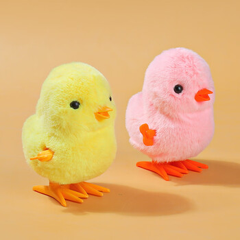 迪士尼儿童小黄鸡婴儿玩具小鸡会走的毛绒上弦跳跳1一2岁宝宝发条女孩