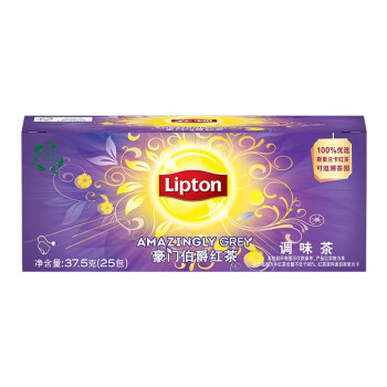 立顿Lipton  红茶 豪门伯爵红茶叶冲饮袋泡茶包1.5g*25