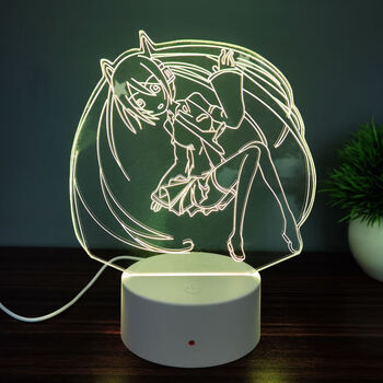 冠星熊初音未来周边手办模型led小夜灯家用桌面摆件装饰灯夜间睡觉