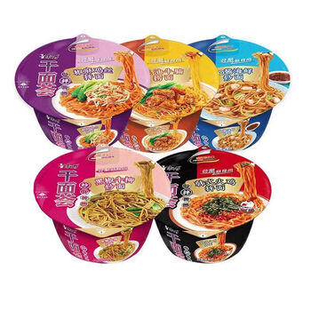 康师傅方便面干面荟铁板牛柳鸡丝海鲜速食干拌面4/12碗装泡面整箱 黑