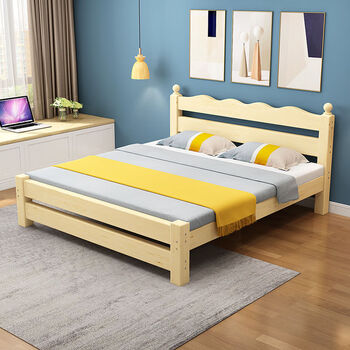 实木主卧18米双人床现代简约15成人经济型单人床简易出租房1实木床