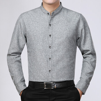 男长袖衬衫中年宽松爸爸装棉麻男士潮流打底上衣男式帅气衬衣大学生