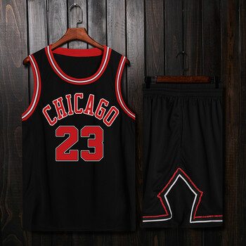yyson公牛篮球比赛队服芝加哥罗斯拉文篮球衣无袖背心可定制黑色23号