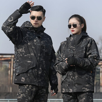 盾郎冲锋衣男三合一迷彩服防风防寒军迷冲锋衣套装可拆卸内胆户外训练