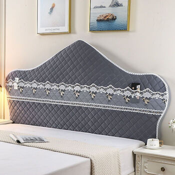 澳颜莱定制欧式床头罩套不规则老式夹棉圆弧形异形木床靠背全包防尘