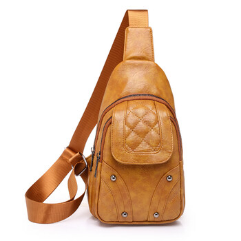 酷奇袋鼠2023新款胸包女斜挎软皮包单肩运动潮流背包腰包斜跨胸前包