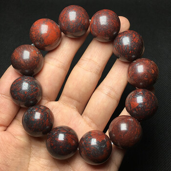 石俞记  火星红伊丁陨石老型手串 精品天宝石文玩高磁能量佛珠圆珠